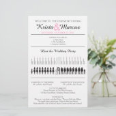 Einfache Silhouetten Hochzeitsprogramm Flyer (Stehend Vorderseite)