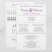 Einfache Silhouetten Hochzeitsprogramm Flyer (Vorne/Hinten)