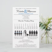 Einfache Silhouetten Hochzeitsprogramm Flyer (Stehend Vorderseite)