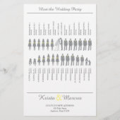Einfache Silhouetten Hochzeitsprogramm Flyer (Rückseite)