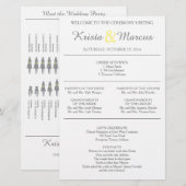 Einfache Silhouetten Hochzeitsprogramm Flyer (Vorne/Hinten)