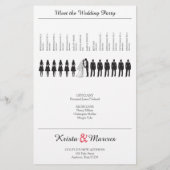 Einfache Silhouetten Hochzeitsprogramm Flyer (Rückseite)