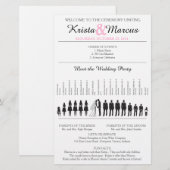 Einfache Silhouetten Hochzeitsprogramm Flyer (Vorne/Hinten)