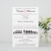 Einfache Silhouetten Hochzeitsprogramm Flyer (Stehend Vorderseite)