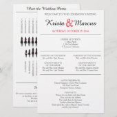 Einfache Silhouetten Hochzeitsprogramm Flyer (Vorne/Hinten)