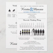 Einfache Silhouetten Hochzeitsprogramm Flyer (Vorne/Hinten)