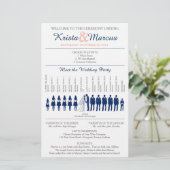 Einfache Silhouetten Hochzeitsprogramm Flyer (Stehend Vorderseite)