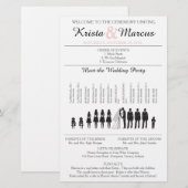Einfache Silhouetten Hochzeitsprogramm Flyer (Vorne/Hinten)