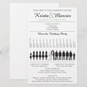 Einfache Silhouetten Hochzeitsprogramm Flyer (Vorne/Hinten)