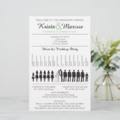 Einfache Silhouetten Hochzeitsprogramm Flyer (Stehend Vorderseite)
