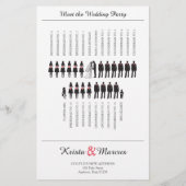 Einfache Silhouetten Hochzeitsprogramm Flyer (Rückseite)