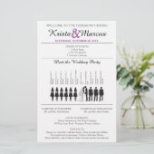 Einfache Silhouetten Hochzeitsprogramm Flyer (Stehend Vorderseite)