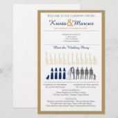 Einfache Silhouetten Hochzeitsprogramm Flyer (Vorne/Hinten)