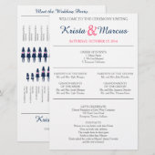 Einfache Silhouetten Hochzeitsprogramm Flyer (Vorne/Hinten)