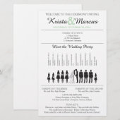 Einfache Silhouetten Hochzeitsprogramm Flyer (Vorne/Hinten)