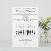 Einfache Silhouetten Hochzeitsprogramm Flyer (Stehend Vorderseite)