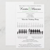 Einfache Silhouetten Hochzeitsprogramm Flyer (Vorne/Hinten)