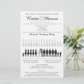 Einfache Silhouetten Hochzeitsprogramm Flyer (Stehend Vorderseite)