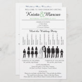 Einfache Silhouetten Hochzeitsprogramm Flyer-2B (Vorne/Hinten)