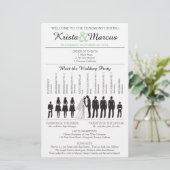 Einfache Silhouetten Hochzeitsprogramm Flyer-2B (Stehend Vorderseite)