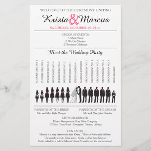 Einfache Silhouetten Hochzeitsprogramm Flyer-3