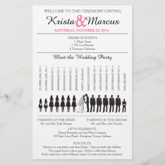 Einfache Silhouetten Hochzeitsprogramm Flyer-3