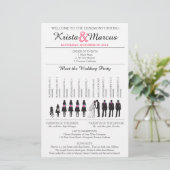 Einfache Silhouetten Hochzeitsprogramm Flyer-3 (Stehend Vorderseite)