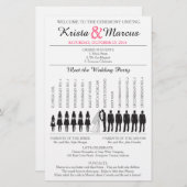 Einfache Silhouetten Hochzeitsprogramm Flyer-4 (Vorne/Hinten)