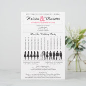 Einfache Silhouetten Hochzeitsprogramm Flyer-w (Stehend Vorderseite)