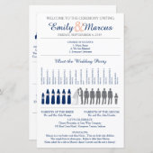 Einfache Silhouetten Hochzeitsprogramm mit Timelin (Vorne/Hinten)