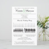 Einfache Silhouetten Hochzeitsprogramm mit Timelin (Stehend Vorderseite)