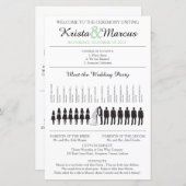 Einfache Silhouetten Hochzeitsprogramm mit Timelin (Vorne/Hinten)