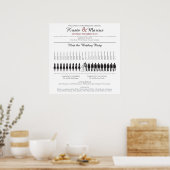 Einfache Silhouetten Hochzeitsprogramm Poster (Küche)