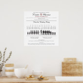 Einfache Silhouetten Hochzeitsprogramm Poster (Küche)