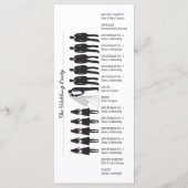 Einfache Silhouetten Hochzeitsprogramm Rack Card 5 Programm (Rückseite)