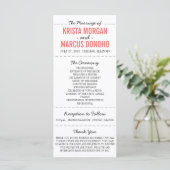 Einfache Silhouetten Hochzeitsprogramm Rack Card 5 Programm (Stehend Vorderseite)