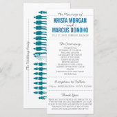 Einfache Silhouetten Hochzeitsprogramm Rack Card A Programm (Vorne/Hinten)