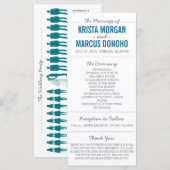 Einfache Silhouetten Hochzeitsprogramm Rack Card A Programm (Vorne/Hinten)