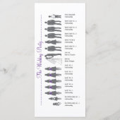 Einfache Silhouetten Hochzeitsprogramm Rack Card V Programm (Rückseite)