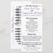 Einfache Silhouetten Hochzeitsprogramm Rack Card V Programm (Vorne/Hinten)