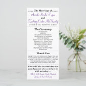 Einfache Silhouetten Hochzeitsprogramm Rack Card V Programm (Stehend Vorderseite)