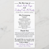Einfache Silhouetten Hochzeitsprogramm Rack Card V Programm (Vorderseite)