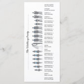 Einfache Silhouetten Hochzeitsprogramm Rackkarte-2 Programm (Rückseite)