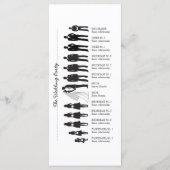 Einfache Silhouetten Hochzeitsprogramm Rackkarte-2 Programm (Rückseite)