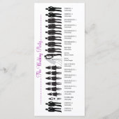 Einfache Silhouetten Hochzeitsprogrammkarte 10 Programm (Rückseite)