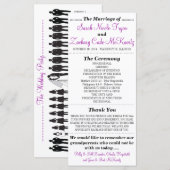 Einfache Silhouetten Hochzeitsprogrammkarte 10 Programm (Vorne/Hinten)