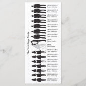 Einfache Silhouetten Hochzeitsprogrammkarte 14 Programm (Rückseite)