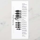 Einfache Silhouetten Hochzeitsprogrammkarte 15 Programm (Rückseite)