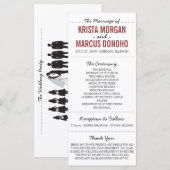 Einfache Silhouetten Hochzeitsprogrammkarte 15 Programm (Vorne/Hinten)