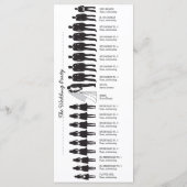 Einfache Silhouetten Hochzeitsprogrammkarte 3 Programm (Rückseite)